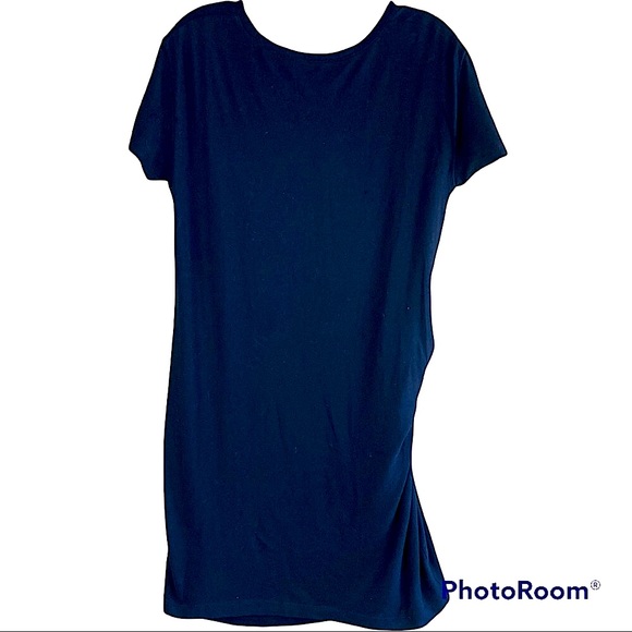 Vince. Side-Tie Cotton Dress Navy Blue Size S - Picture 6 of 8